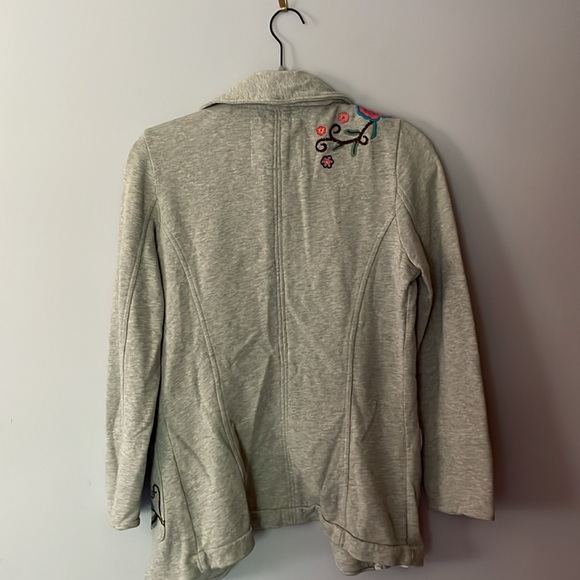 Johnny Was heather grey embroidered jacket - Picture 4 of 4